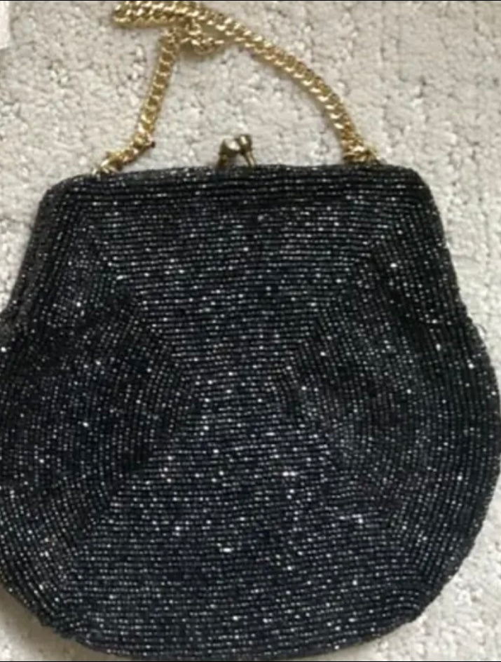 Black beaded bag