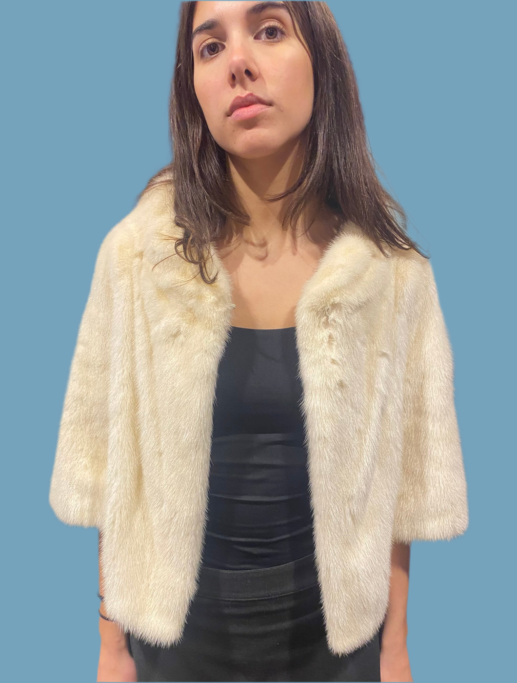 Pearl mink bolero jacket