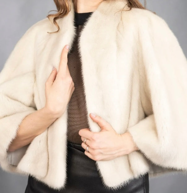 Cream mink cape A Store is Born Dublin